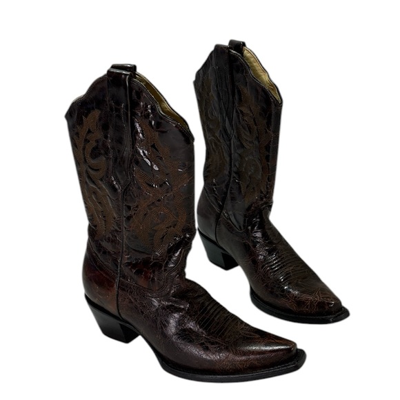 Corral Women’s Embroidered Narrow Square Toe Brown Cowboy, Western Boots Size 9 - Picture 1 of 11